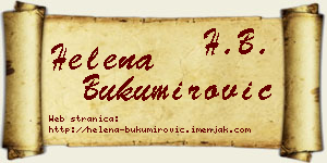 Helena Bukumirović vizit kartica